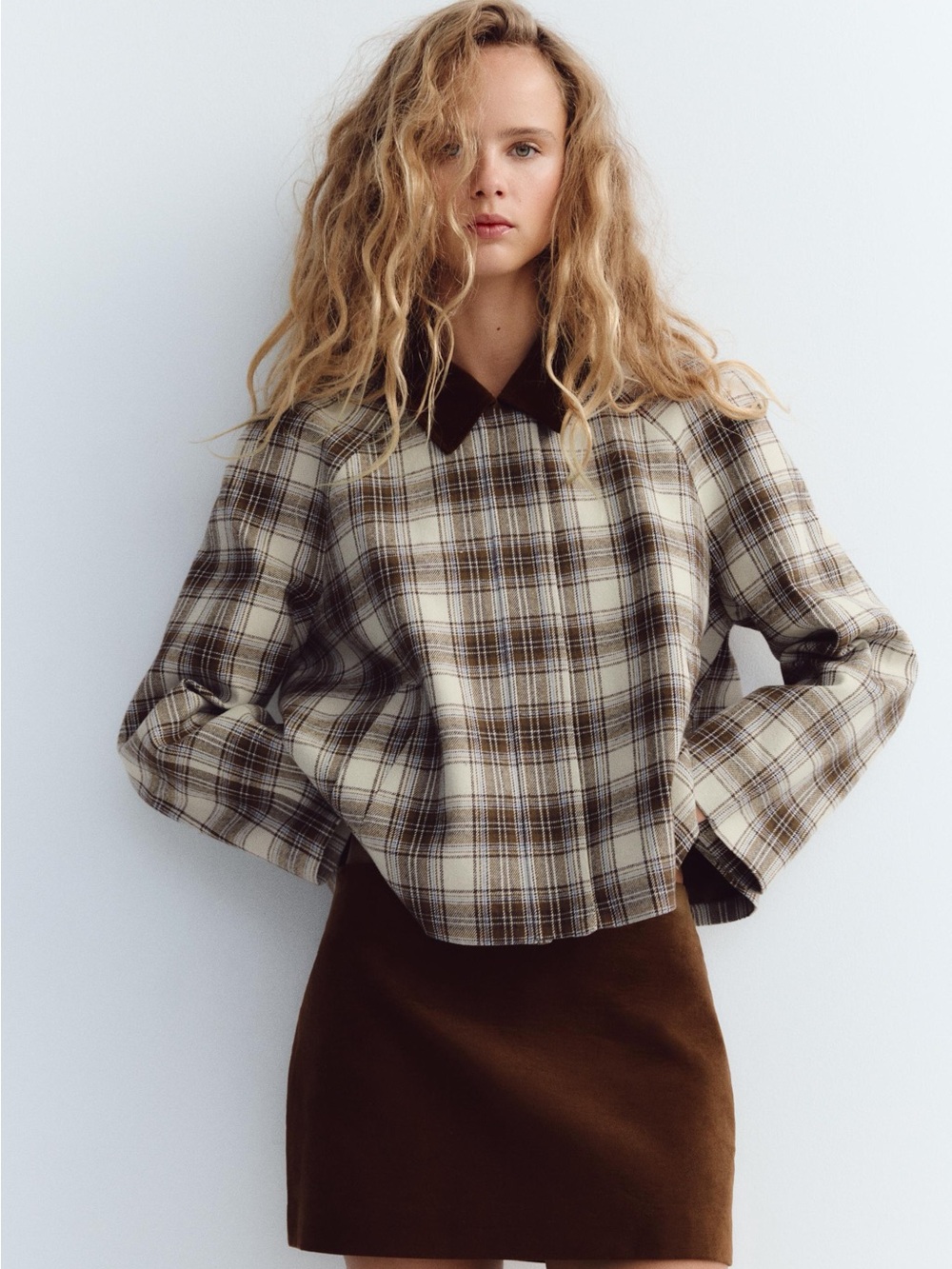 Zara Checked Cape Jacket
